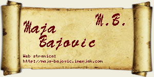 Maja Bajović vizit kartica